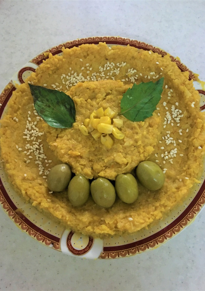 عکسی از دستور هوموس یا حمص بسیییار خوشمزه 👌😋