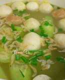 Canh mướp nấu viên và tép khô