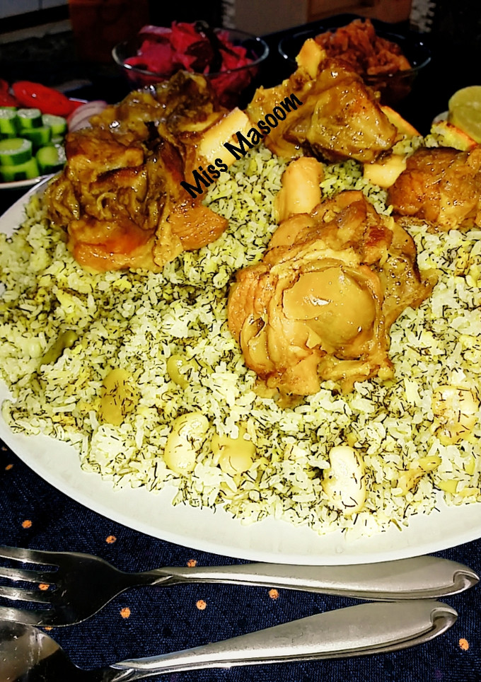 عکسی از دستور باقالی پلو با ماهیچه