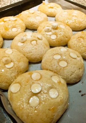 Una foto de Galletas con chip de chocolate blanco