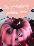 Low carb coconut cherry gelatine cake