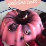 Low carb coconut cherry gelatine cake