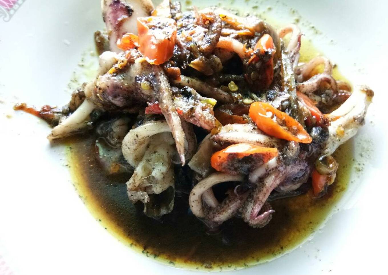 Warna cumi hitam campur