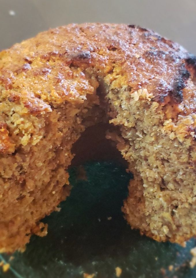 Una foto de Budín integral con avena, manzana, banana y coco