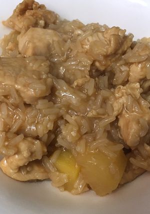 A picture of Pineapple Chicken and RicePressure Cooker.