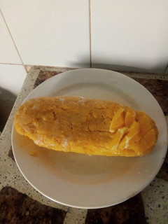 Una foto de Budín de naranja y harina de maíz vegano