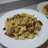 Pasta con setas, trufa, chalota y vino