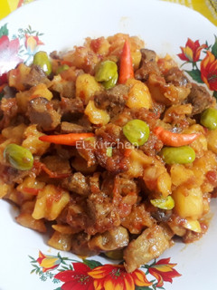 Foto resep Sambal goreng ati ampela + pete