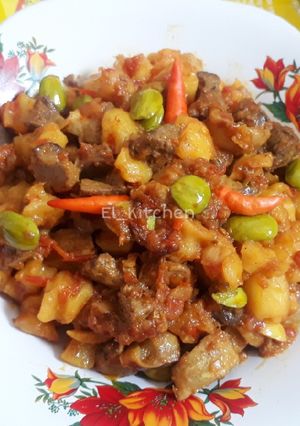 Foto resep Sambal goreng ati ampela + pete
