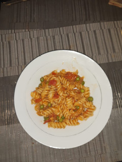 A picture of Coconut Pasta and peas.