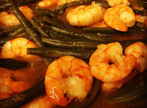 A picture of Stir- Fried Garlic Shrimp with String Beans.