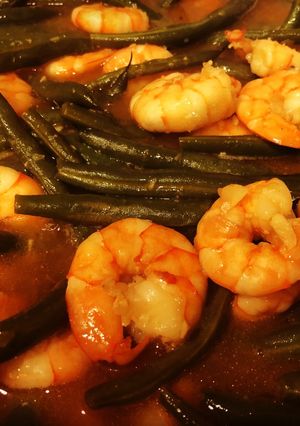 A picture of Stir- Fried Garlic Shrimp with String Beans.