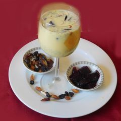 Custard milk nut sarbath A picture of Custard milk nut sarbath.