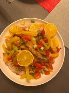 A picture of Lemon Chicken w exquisite homemade sauce!.