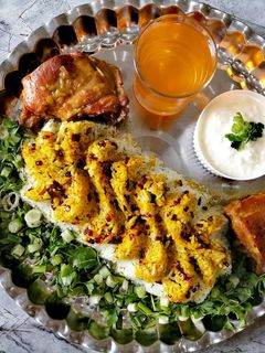 عکسی از دستور سبزی پلو با مرغ