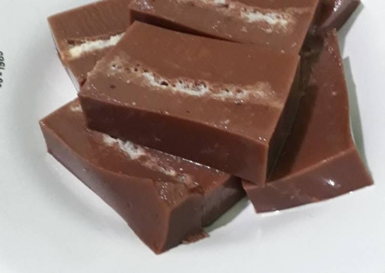 Cara Gampang Menyiapkan Puding energen rasa coklat yang Enak