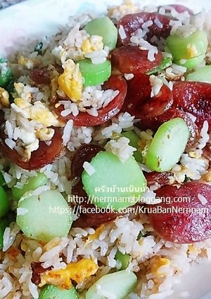 รูปของ ข้าวผัดกุนเชียงก้านคะน้า