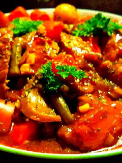 A picture of Mike's Peppered Beef Stew.