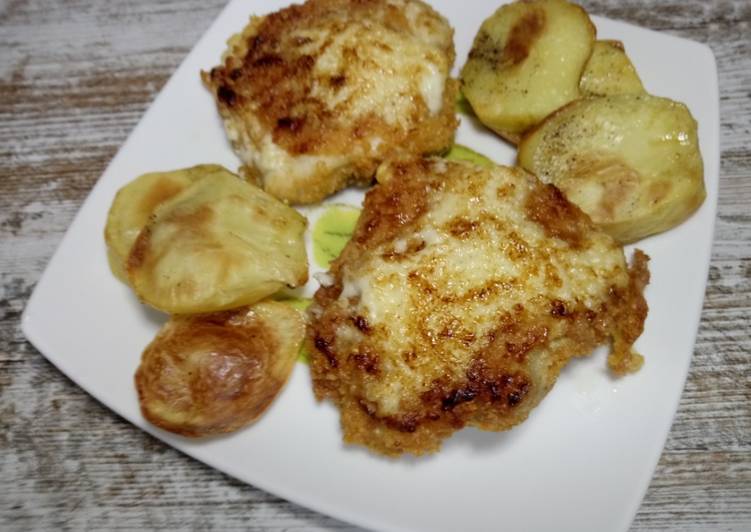 Bacalao con alioli gratinado y patatas asadas