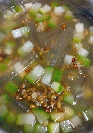 Hình của món Chè đậu xanh bí đao nha đam.