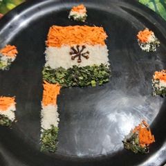 Super healthy tricolour vegetable salad with national flag without artificial food colour A picture of Super healthy tricolour vegetable salad with national flag without artificial food colour.