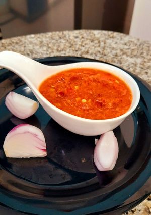 A picture of Bell pepper chutney.