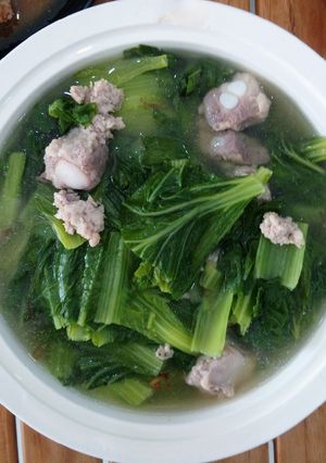 Hình của món Canh cải nấu sườn.
