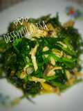 Tumis kangkung with telor dadar krenyes enak