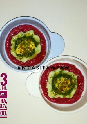 Foto resep Tepung Beras Merah Bit Telur Sayur (MPASI 7bln)