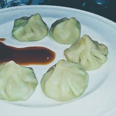 Vegan cheesy momo A picture of Vegan cheesy momo.