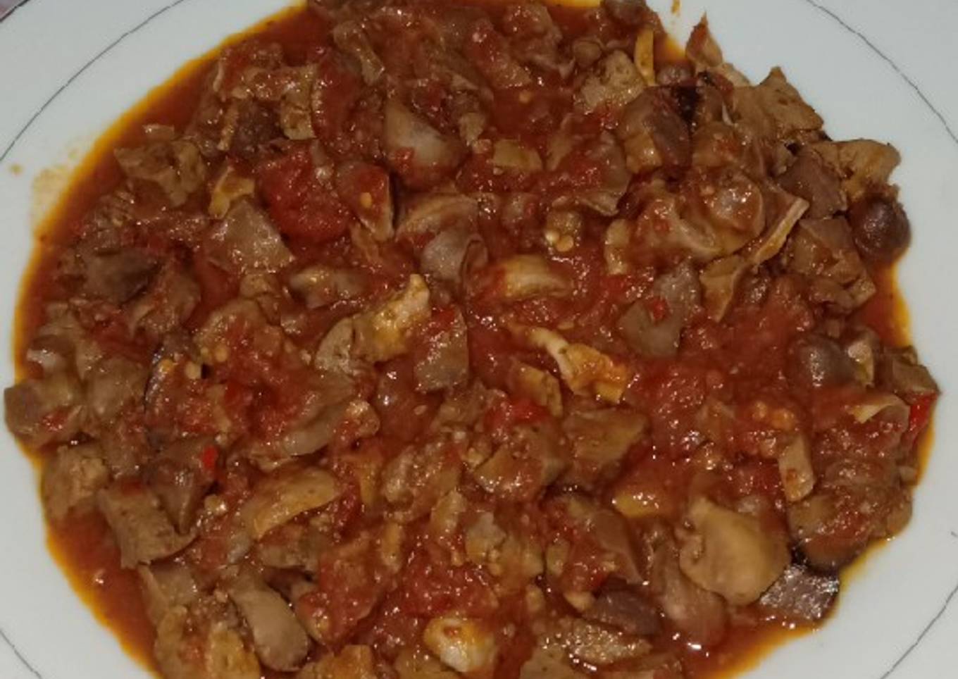Balado ati ampela ayam pedas homemade