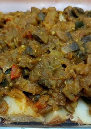 Gombás padlizsánpörkölt recept fotója