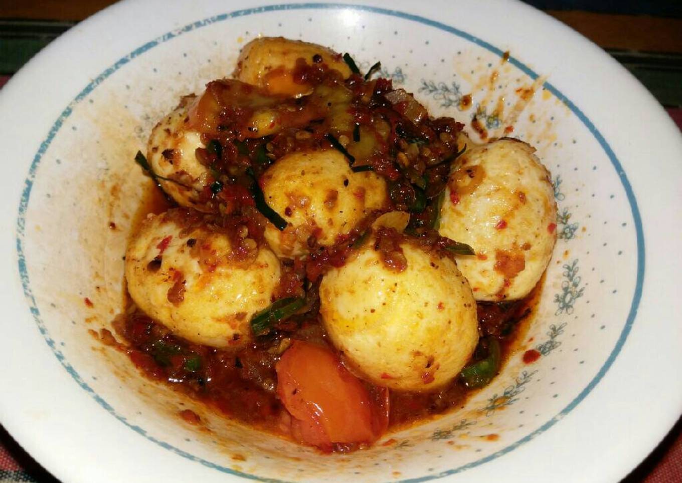 Belado telor ayam pedas