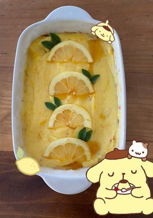 Una foto de Queque de limón con crema pastelera instantánea 🍋♡