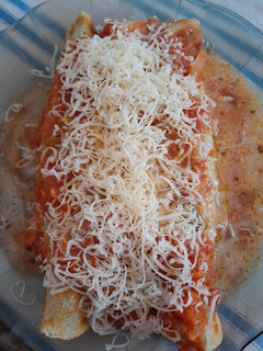 Una foto de Canelones de acelga y huevo