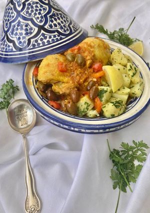 Une photo de Tajine de poulet aux olives