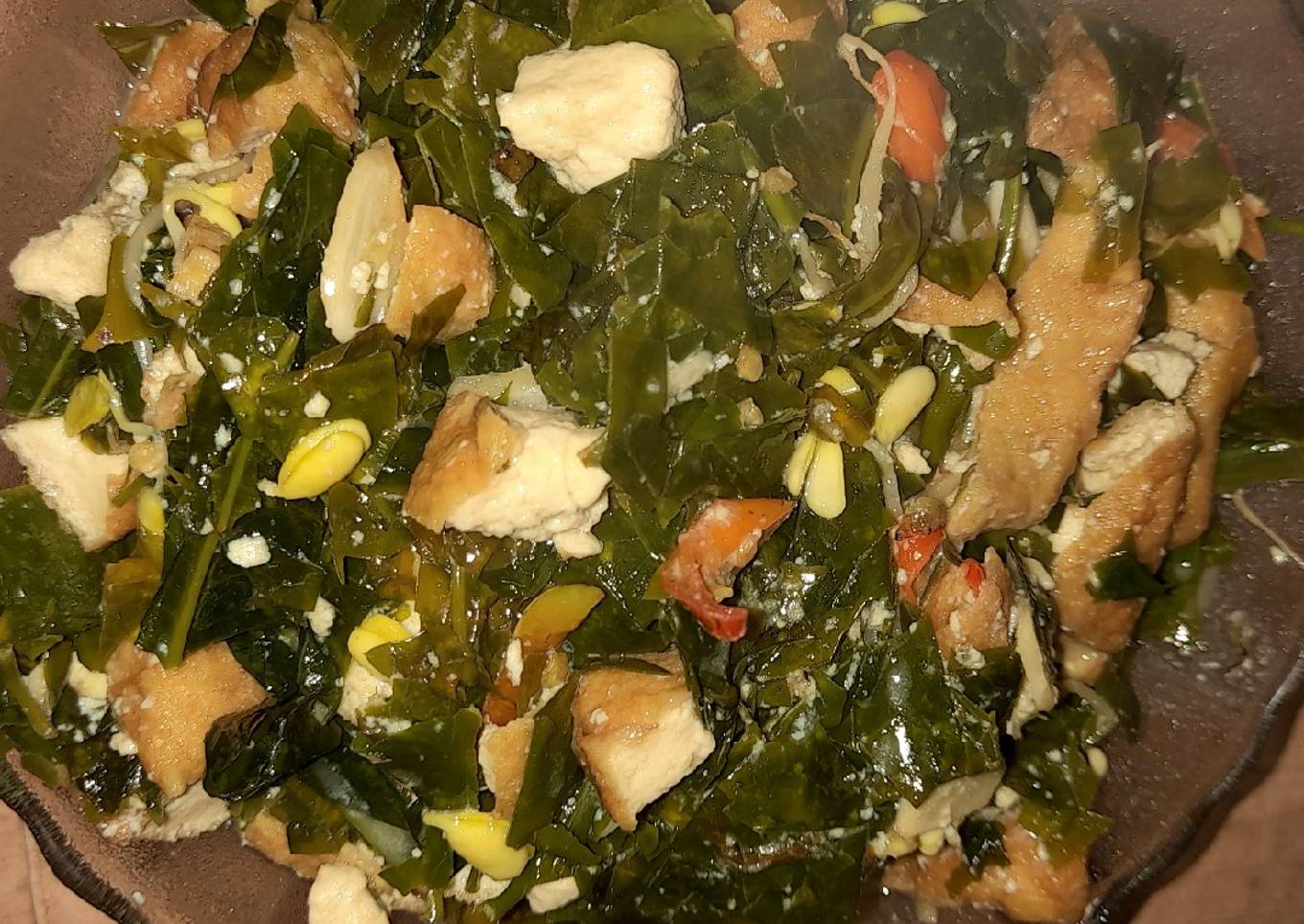 Tumis Daun So, Kebambah dan Tahu Coklat