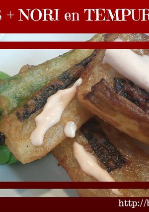 Una foto de Pencas con nori en tempura