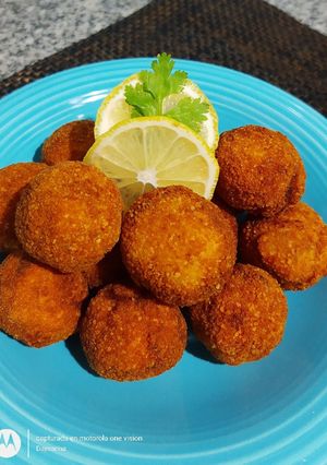 A picture of Potato Croquettes with Pork Loin.