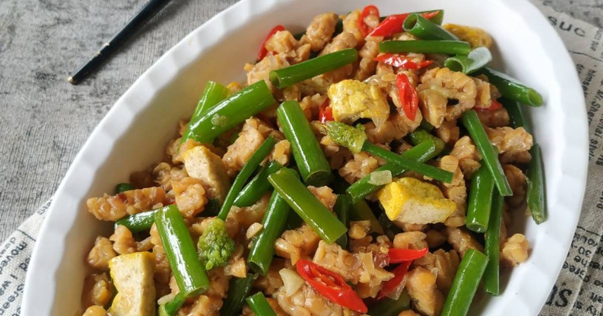 Resep Tumis Tahu Tempe Bunga Bawang Rasanya Maknyus