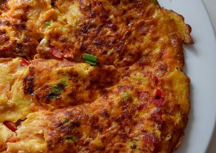 Simple Way to Make Homemade Vegetable Egg Omelet *Vegetarian