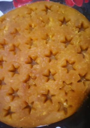 عکسی از دستور حلوای آرد گندم زعفرانی