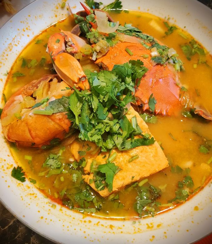 Una foto de Sopa de mariscos