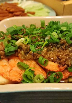 蒜蓉蛋豆腐蒸蝦 的食譜成品照片