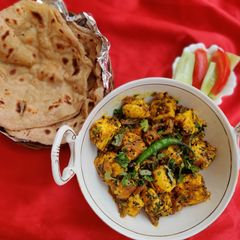 Achari Paneer (Pickled Cottage cheese) A picture of Achari Paneer (Pickled Cottage cheese).