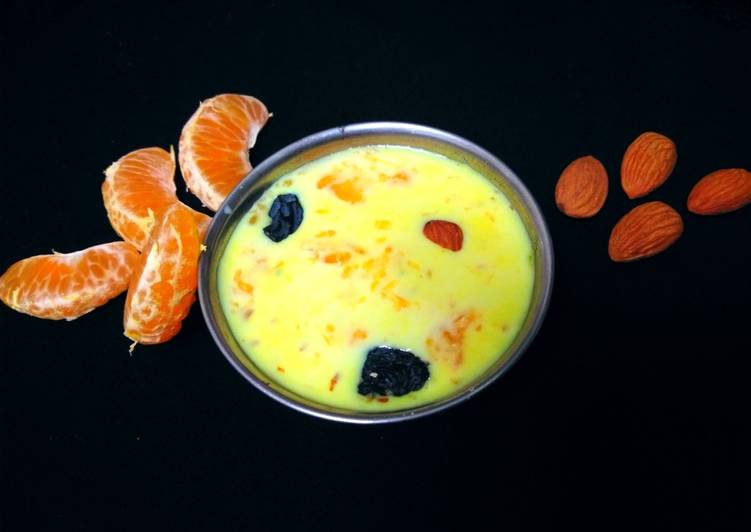 Steps to Prepare Perfect Orange Almond kheer/Assamese Komolar Kheer Recipe