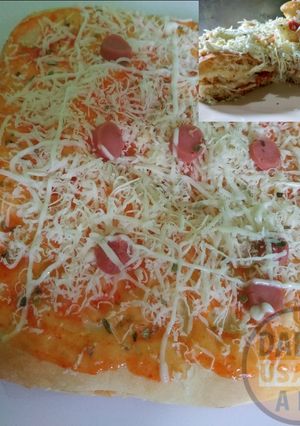 Foto resep Ide usaha jualan rumahan Pizza bantal isi keju lumer, no mixer, no mozzarella
