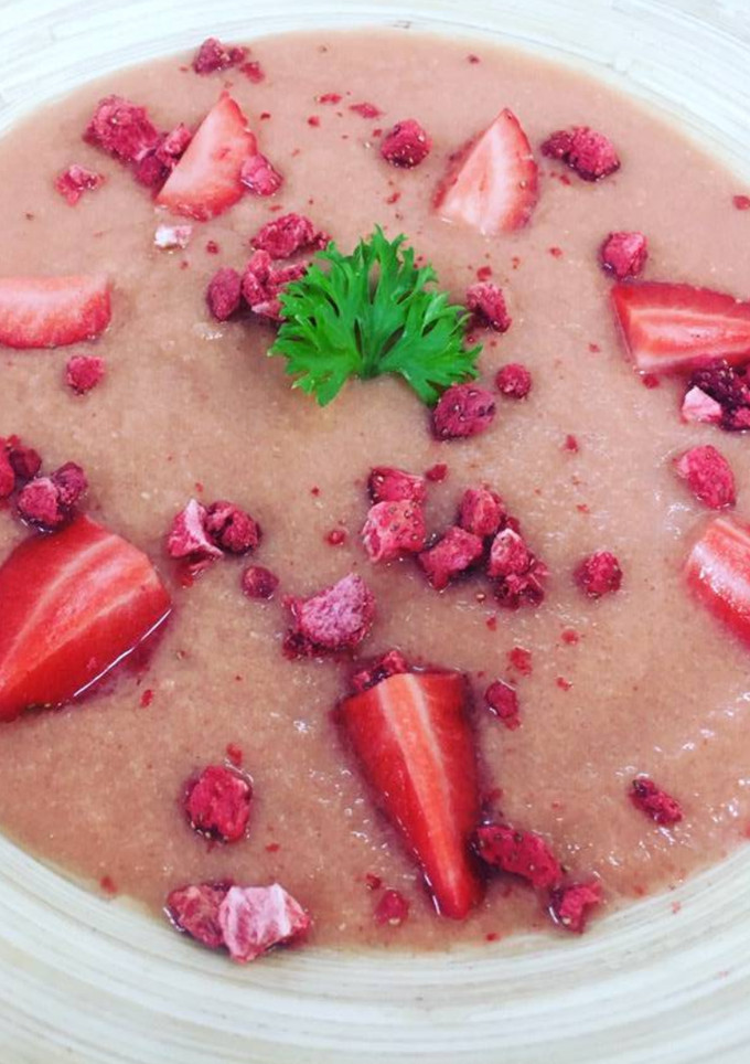 Una foto de Gazpacho de fresa