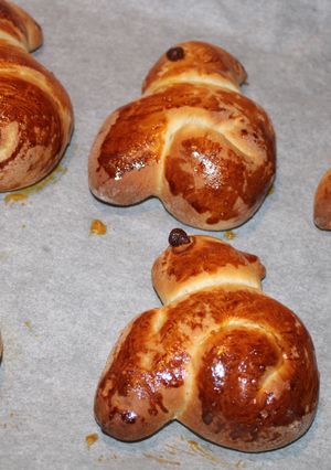 Une photo de Lapins de pâques (brioches sans beurre)