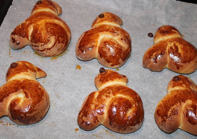 Lapins de pâques (brioches sans beurre)